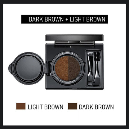 Two-Color Air Cushion Eyebrow Powder – Waterproof, Sweat-Proof Long-Lasting Brow Cream for Natural Definition and All-Day Hold