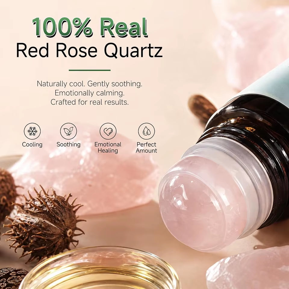 60Ml Nourishes Moisturizing Natural Cold Pressed Roll on Frankincense Castor Oil with Rose Quartz Roller for Skin Hair & Scalp