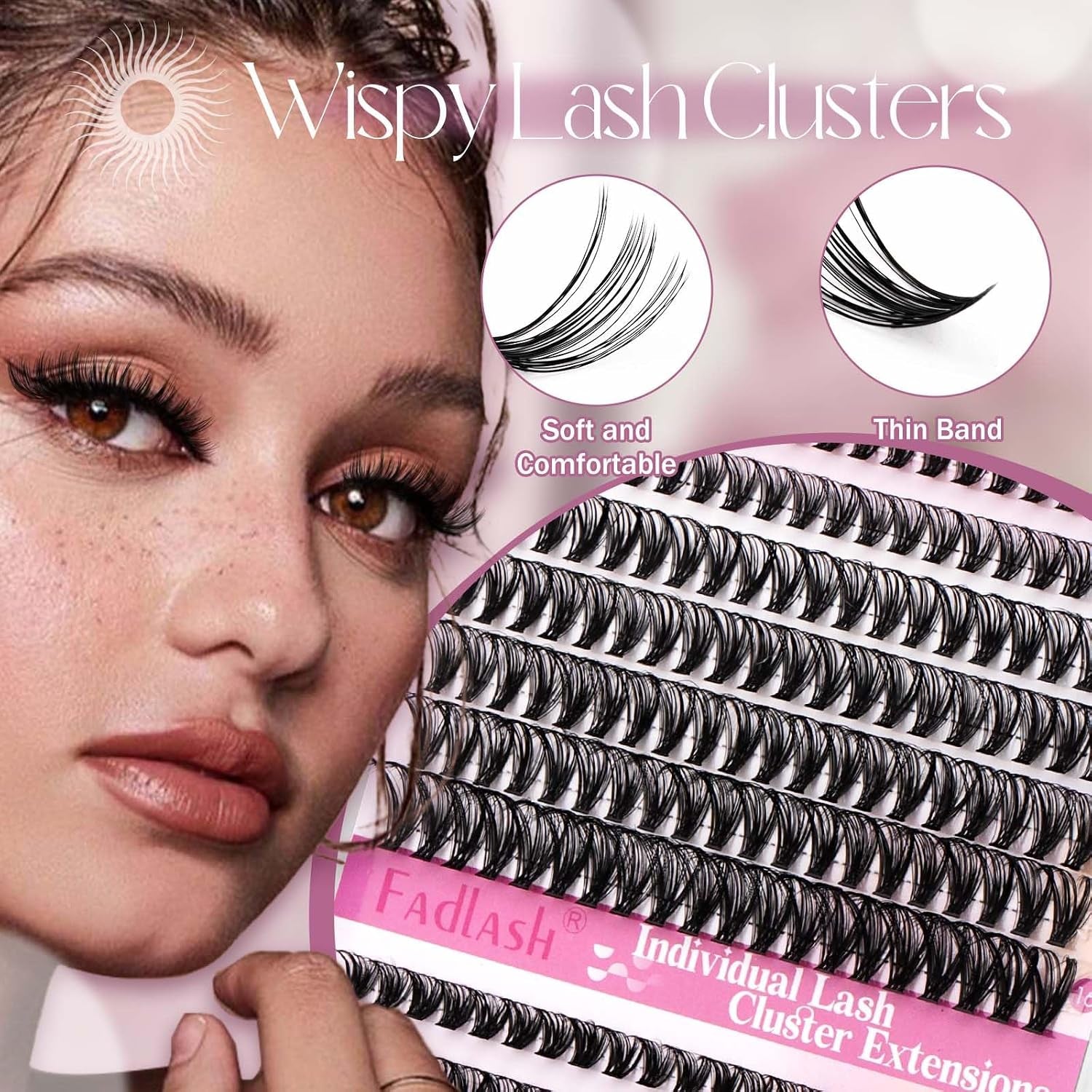 Lash Clusters Kit DIY Eyelash Extension Kit 240Pcs 30D+40D Eyelash Clusters D Curl with Lash Bond and Seal Lash Tweezer Individual Lashes Kit (30D+40D-8-16Mm, Kit)