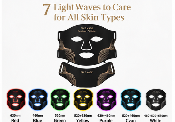 7 Colour LED Face and Neck Mask seven light modes