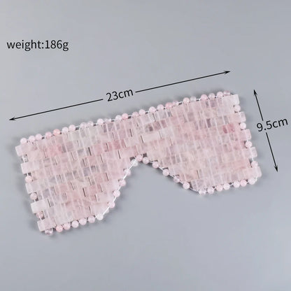 Natural Rose Quartz Eye Mask Massager Jade Relax Sleep Massage Tools Care Stone Face Cooling