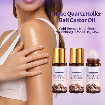 Rose Quartz Castor Oil Roller – Face, Under-Eyes, Neck & Body | 50ml
