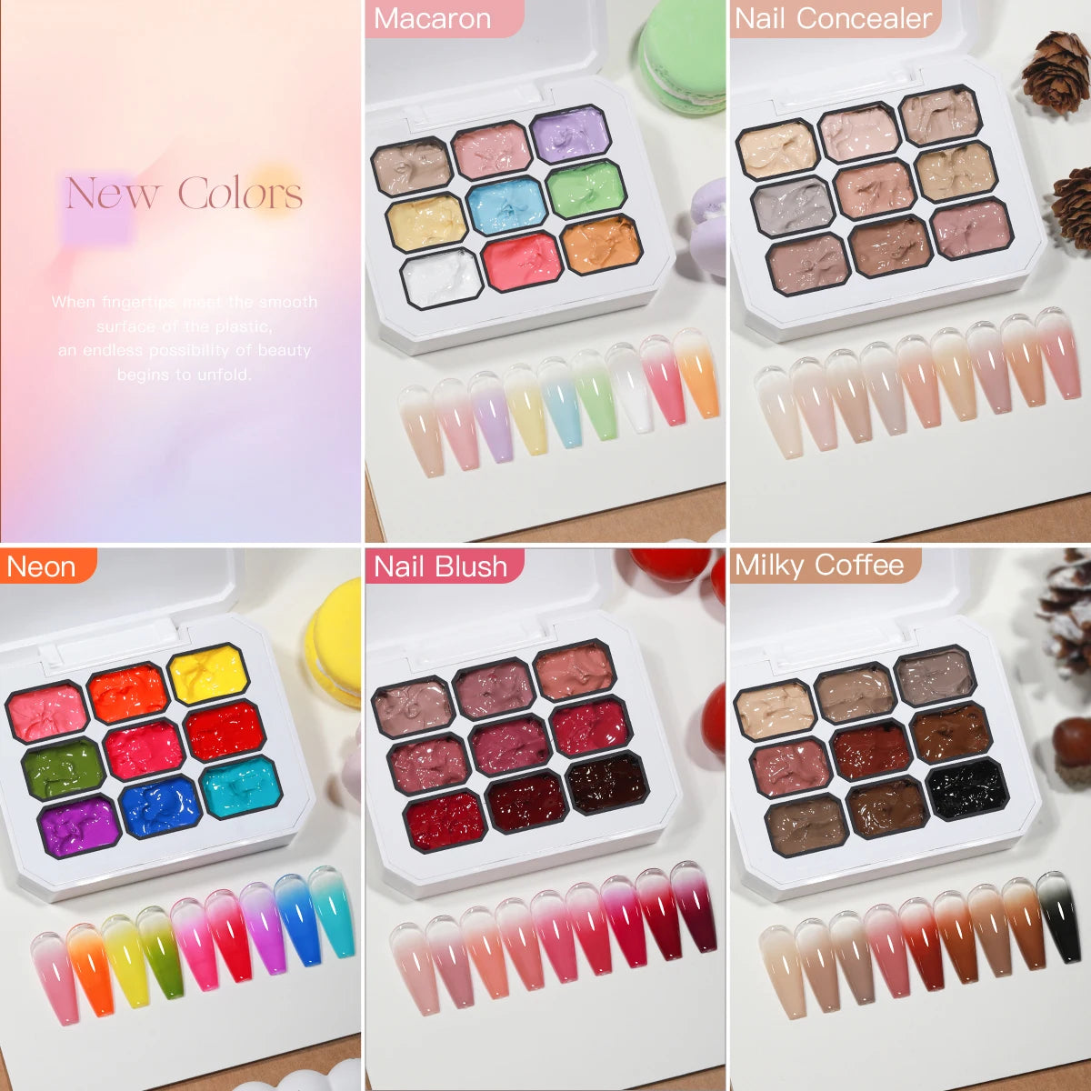 9 Colors Pat Gel Nail Polish Set
