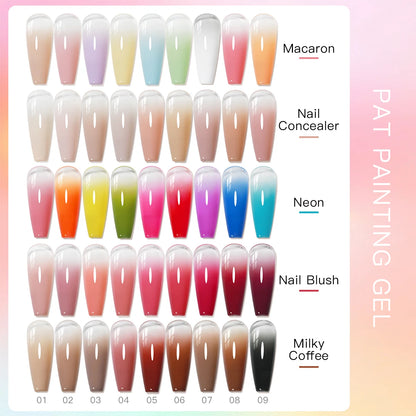 9 Colors Pat Gel Nail Polish Set