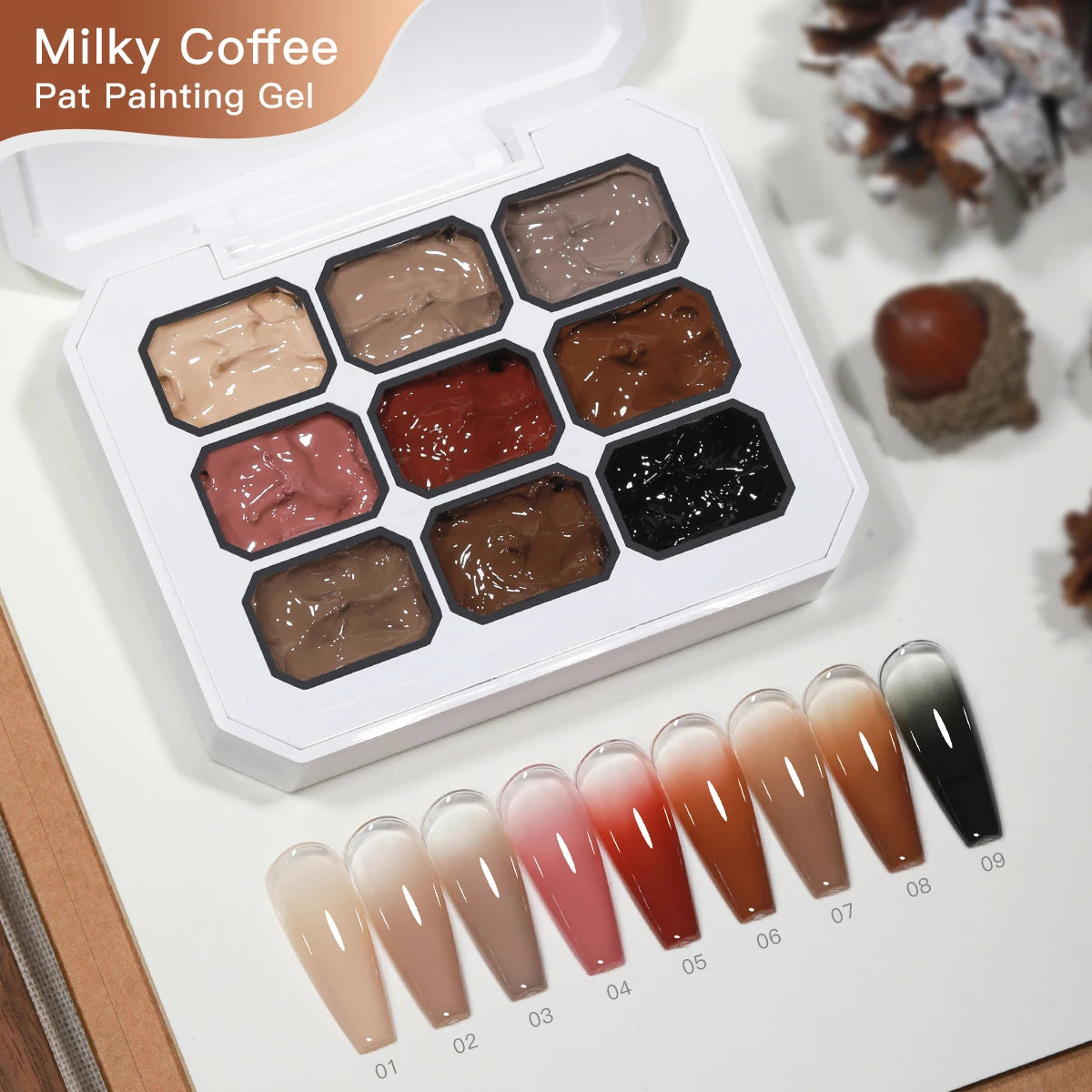 9 Colors Pat Gel Nail Polish Set