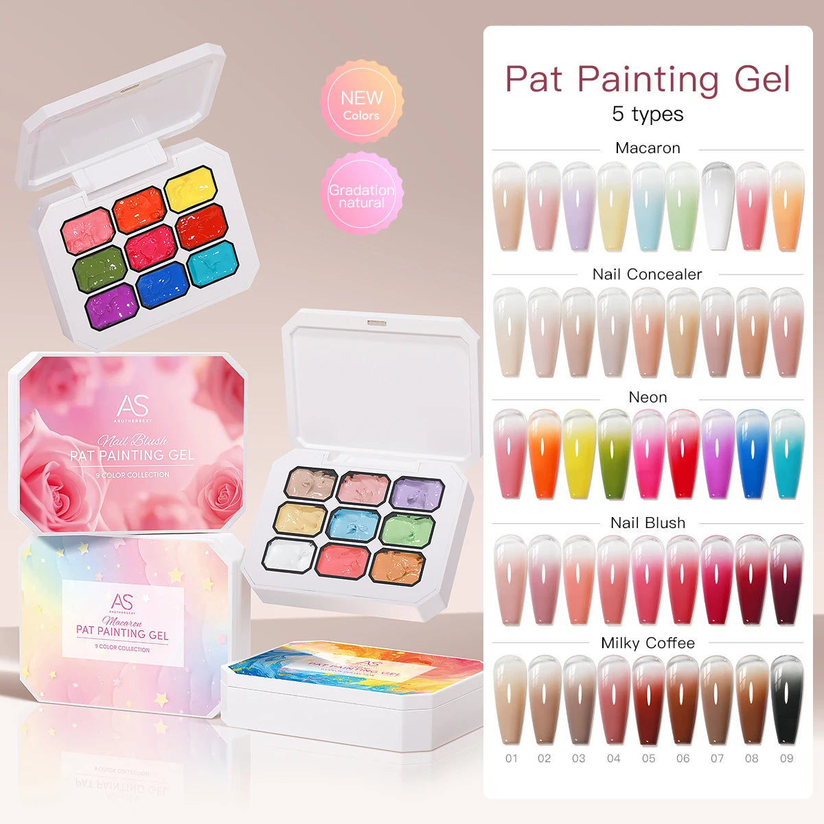 9 Colors Pat Gel Nail Polish Set