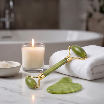 Natural Jade Roller  Gua Sha Set