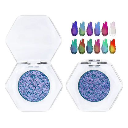 12-Color Chameleon Glitter Eyeshadow Palette – Long-Lasting, Pearlescent Shimmer for Dazzling, Color-Shifting Eye Makeup